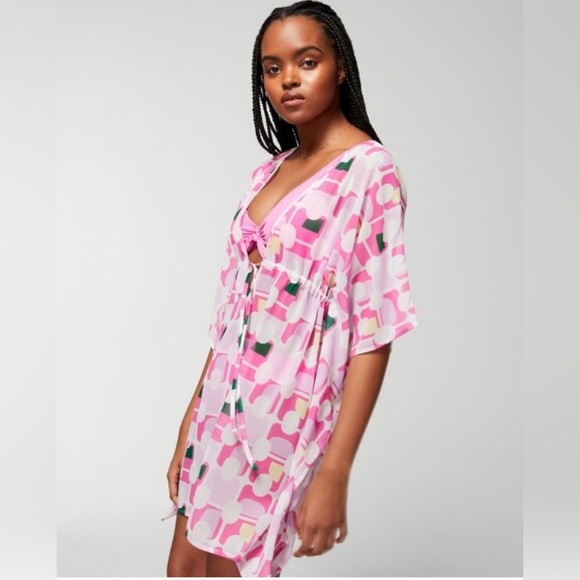 EUC Swim cover up by Soma in Geo Fresco Tickled Pink - Picture 1 of 6